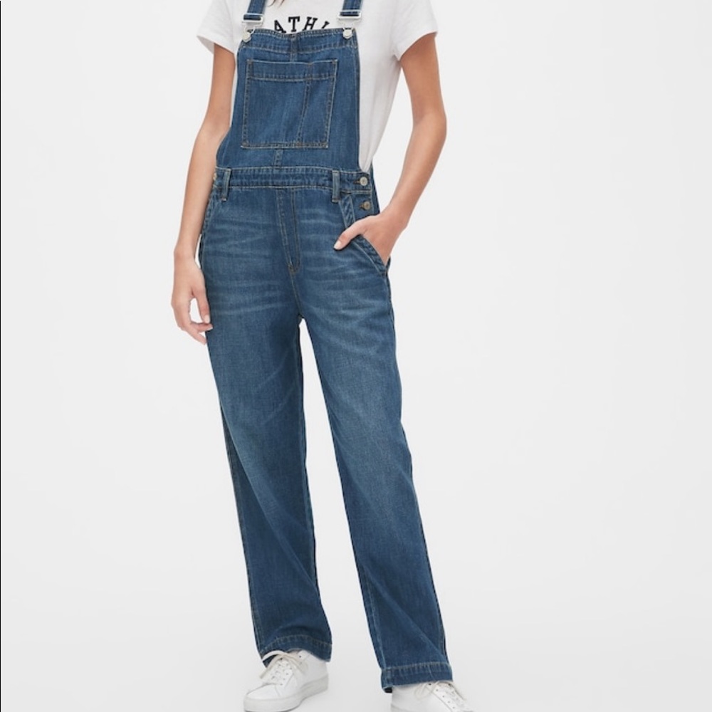 GAP Denim Overalls Relaxed Wide-leg Size Petite L